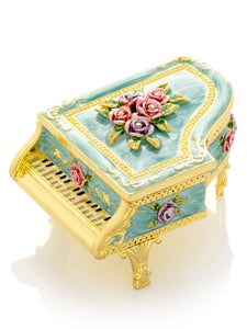 Turquoise Piano with Flowers-10