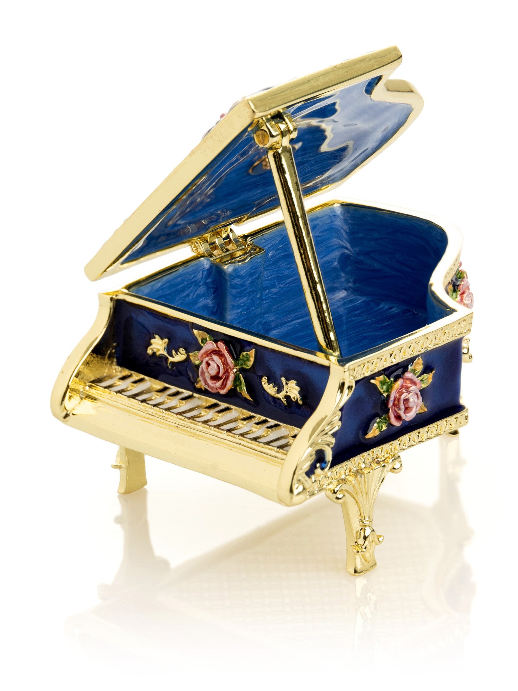 Blue Piano with Flowers-4