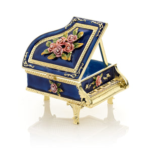 Blue Piano with Flowers-0