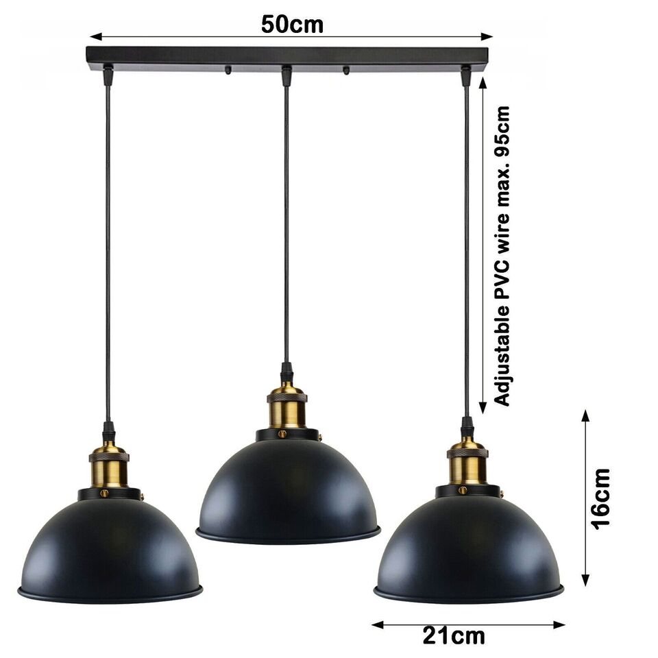 Vintage Industrial Ceiling Pendant Light Metal Lampshade Loft Hanging Retro Lamp~1867-1