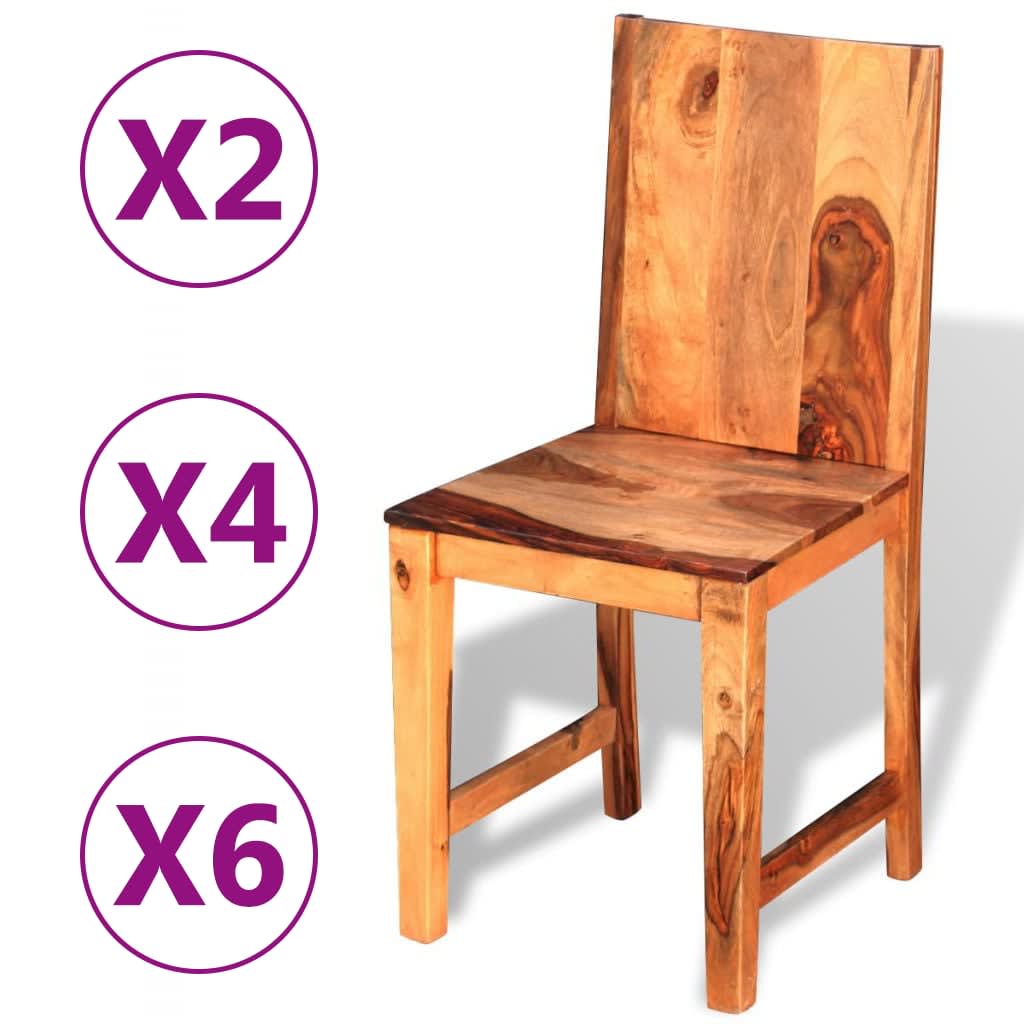 vidaXL Dining Chairs 2 pcs Solid Sheesham Wood-21
