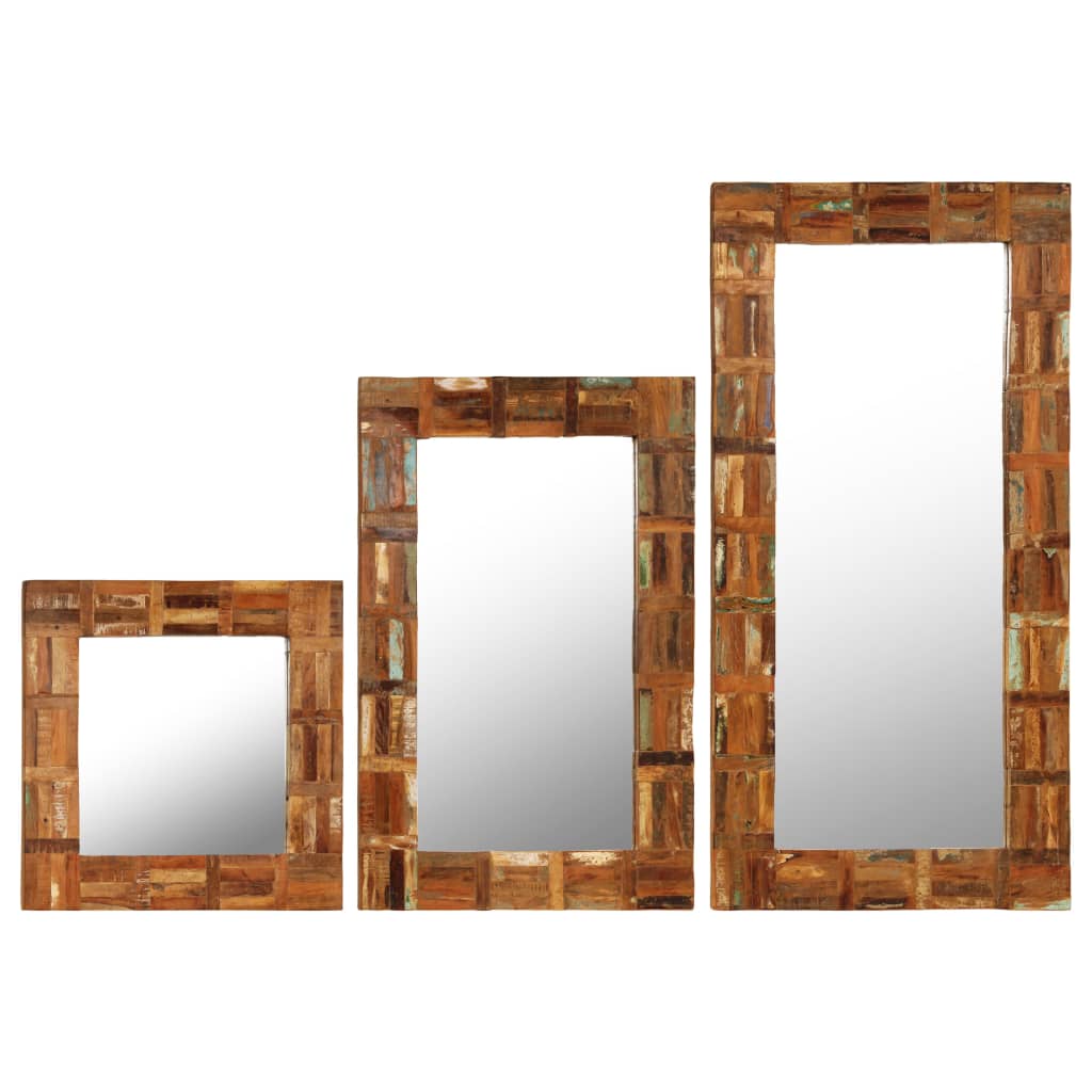 vidaXL Decorative Mirror Wall Mirror Bathroom Mirror Solid Reclaimed Wood-42