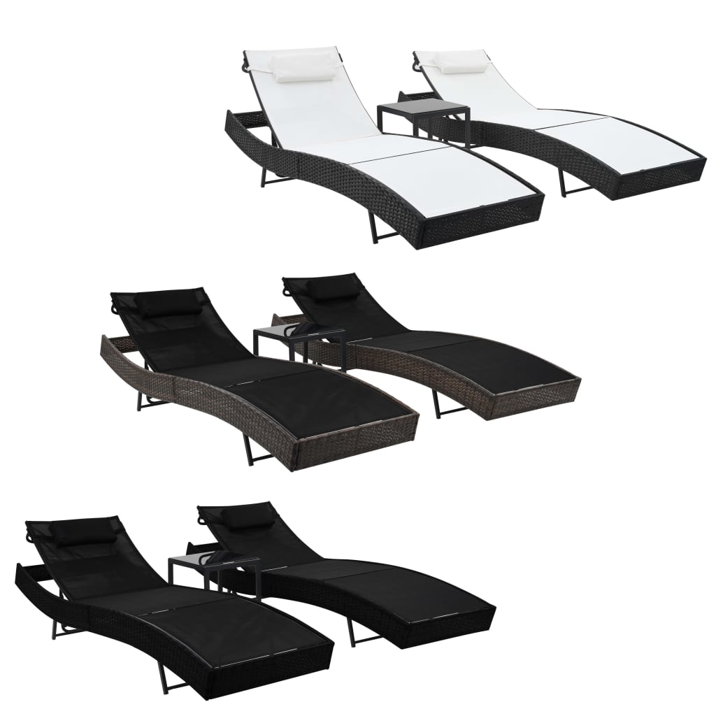 vidaXL Patio Lounge Chairs with Adjustable Backrest Sunloungers Textilene-27