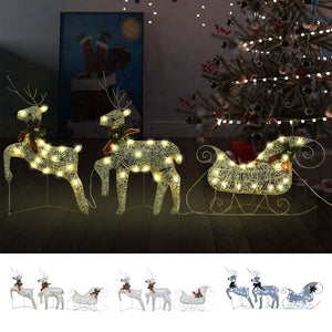 vidaXL Christmas Decoration Reindeer and Sleigh with LEDs Christmas Lighting-5