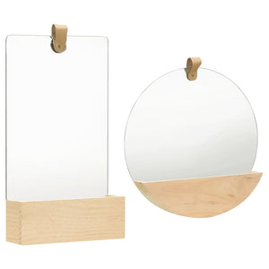 vidaXL Hanging Mirror Wall Mirror with Storage Bathroom Mirror Solid Pinewood-11