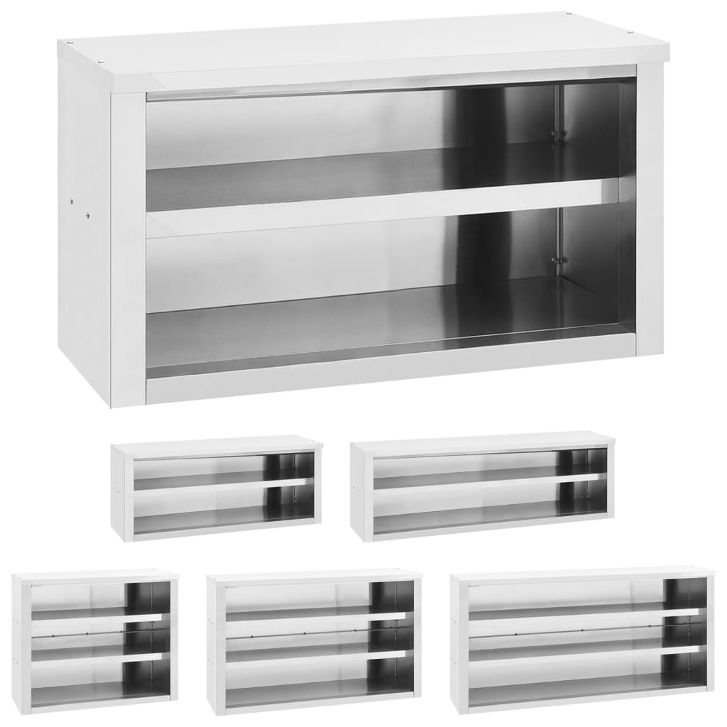vidaXL Wall Cabinet Storage Cabinet Kitchen Wall Cupboard Stainless Steel-22