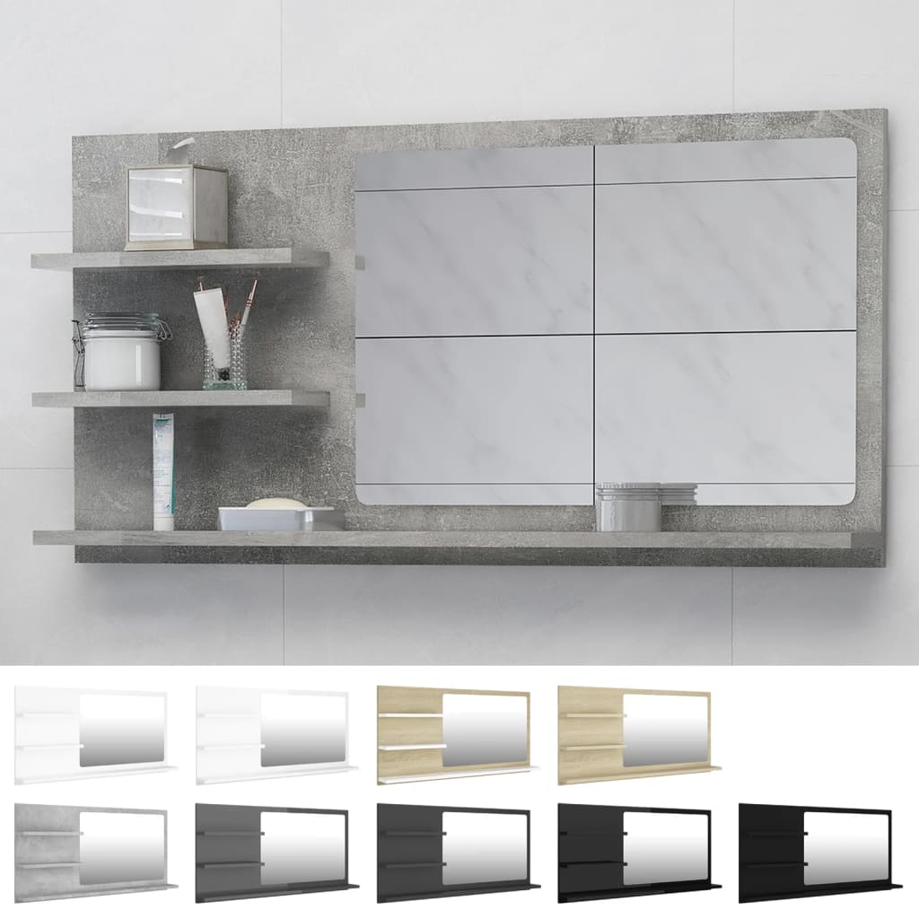 vidaXL Bathroom Mirror Vanity with Shelves for Powder Room Engineered Wood-34