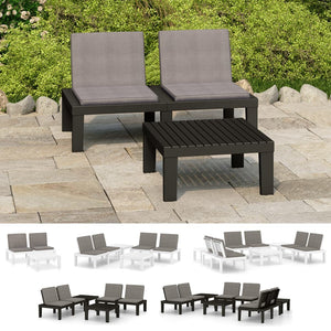 vidaXL Patio Furniture Set Outdoor Table and Bench Conversation Set Plastic-8