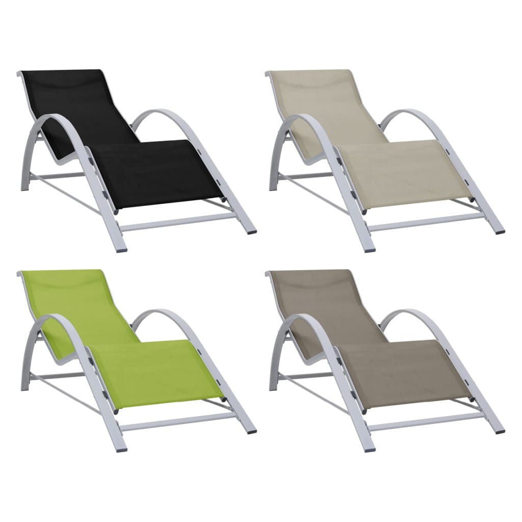 vidaXL Patio Lounge Chair Porch Poolside Sunbed Backyard Sunlounger Textilene-4