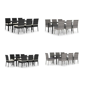 vidaXL Patio Dining Set Dining Table and Chairs Furniture Set Poly Rattan-41