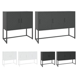 vidaXL Sideboard Storage Buffet Cabinet for Kitchen Living Room Entryway Steel-17