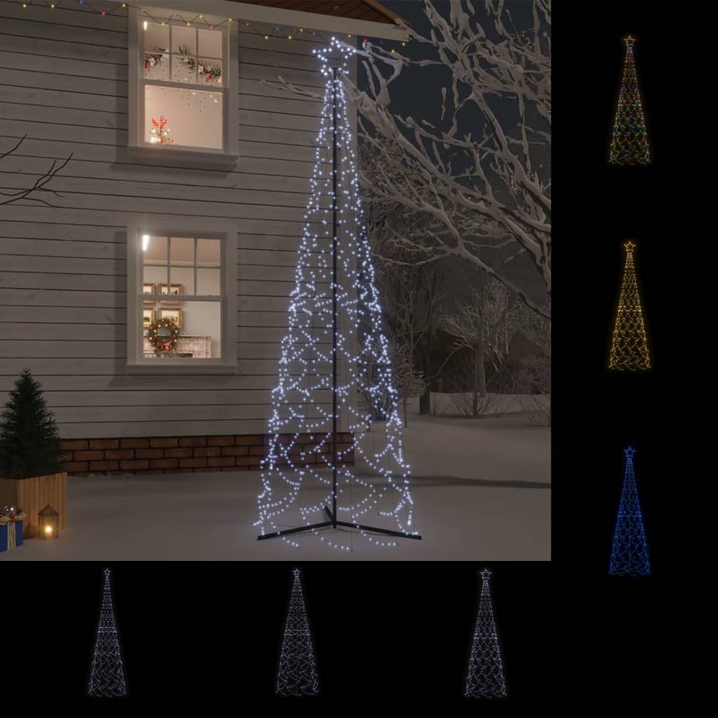 vidaXL Christmas Cone Tree Decoration Artificial Christmas Tree with LEDs-3