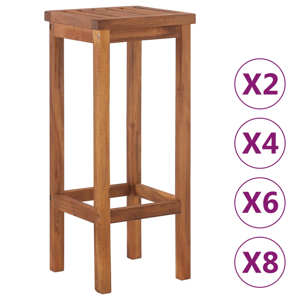 vidaXL Bar Stool Bar Seat Counter Height Stool for Pub Kitchen Solid Wood-3