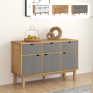 vidaXL Cabinet Storage Console Sideboard for Living Room OTTA Solid Wood Pine-14