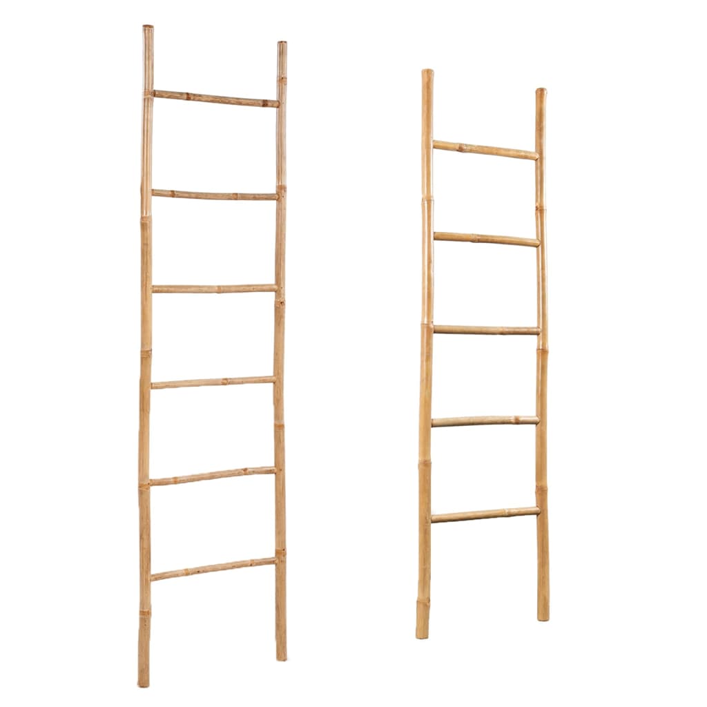 vidaXL Towel Ladder with 6 Rungs Bamboo Bathroom Rack Organizer Stand Hanger-4