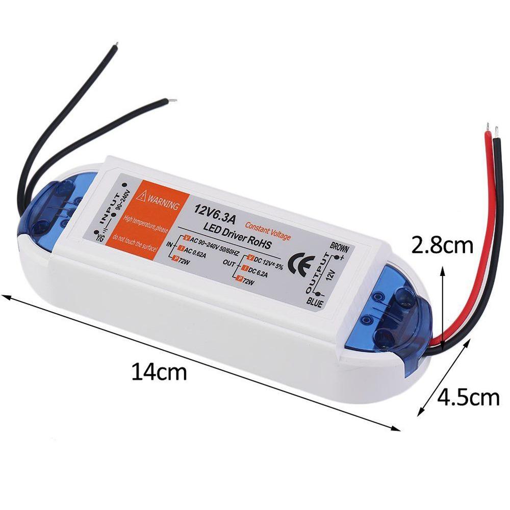 6.2A 72W Constant Voltage LED Driver DC 12V Power Supply~1003-2