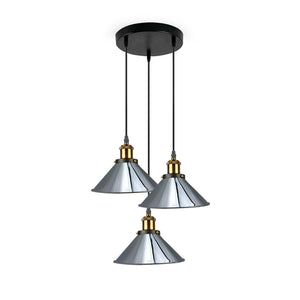 Industrial Vintage Metal Pendant Light Shade Chandelier Retro Ceiling Chrome LampShade~1420