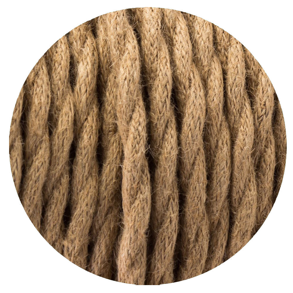 16ft Twisted Cloth Covered Wire 18 Gauge 3 Conductor Twisted Rope Light Cord Hemp~1499-0
