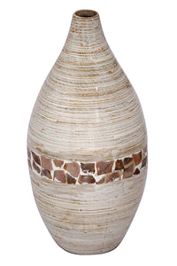 Genie Spun Bamboo Light to Dark with Coconut Shell Vase