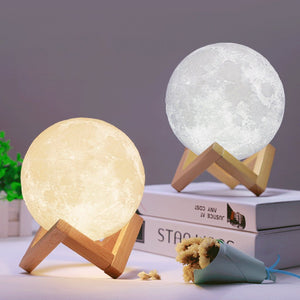 Night Light 3D Printing Moon Lamp - led light - 99fab.com