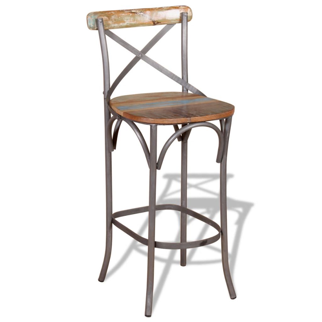 vidaXL Bar Chair Solid Reclaimed Wood-2