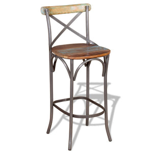 vidaXL Bar Chair Solid Reclaimed Wood-3