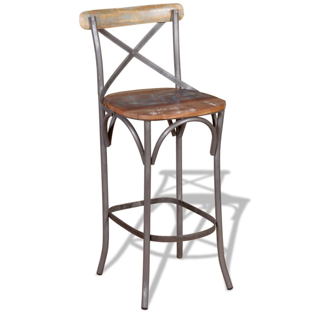 vidaXL Bar Chair Solid Reclaimed Wood-4