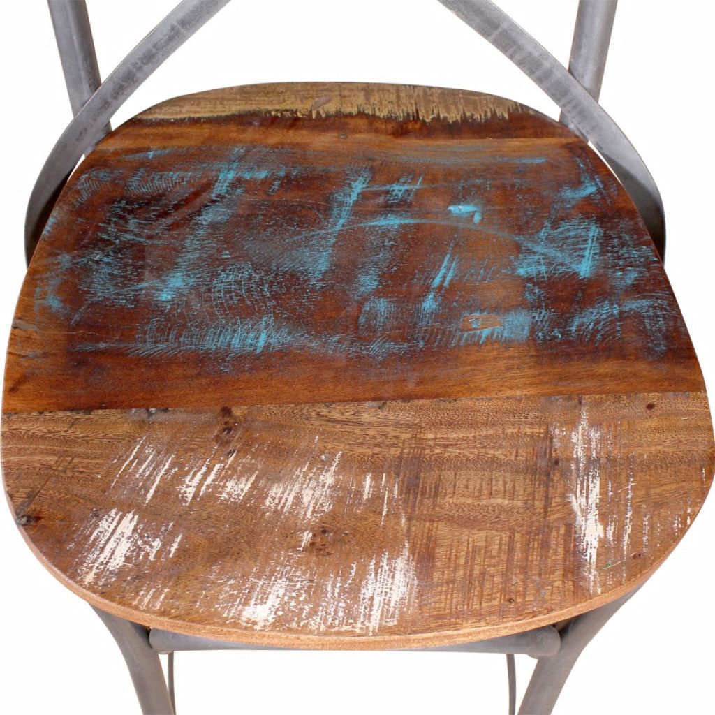 vidaXL Bar Chair Solid Reclaimed Wood-7