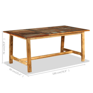 vidaXL Dining Table Solid Reclaimed Wood 70.9"-9