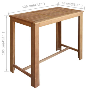 vidaXL Bar Table and Stool Kitchen Counter Stool Pub Table Solid Acacia Wood-3