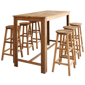 vidaXL Bar Table and Stool Kitchen Counter Stool Pub Table Solid Acacia Wood-15