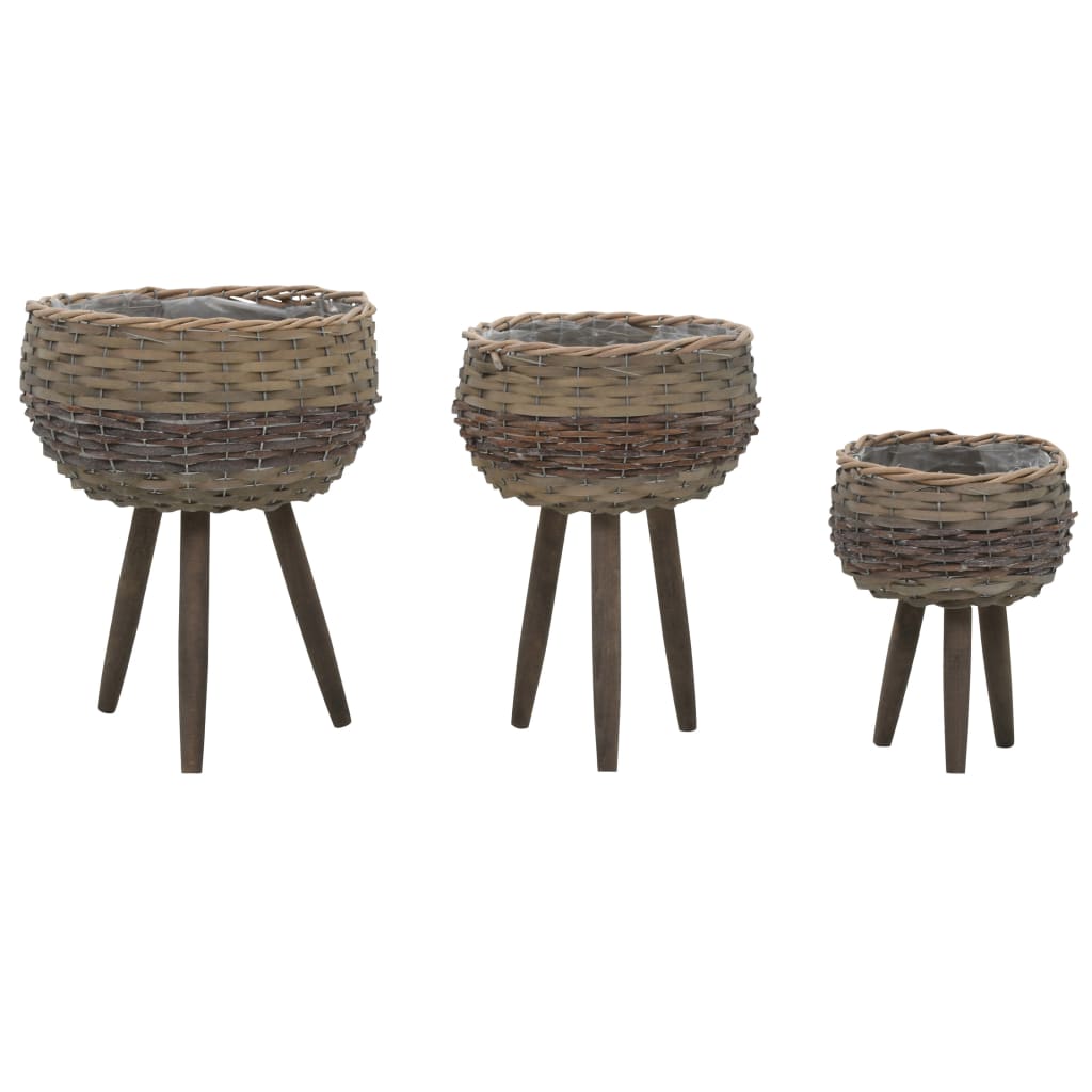 Planter 3 pcs Wicker with PE Lining - 99fab 