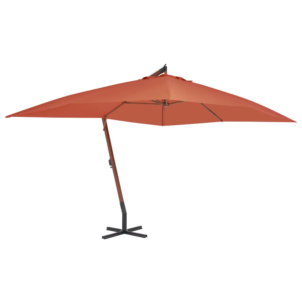 vidaXL Cantilever Umbrella Parasol Garden Outdoor Umbrella with Pully System-0