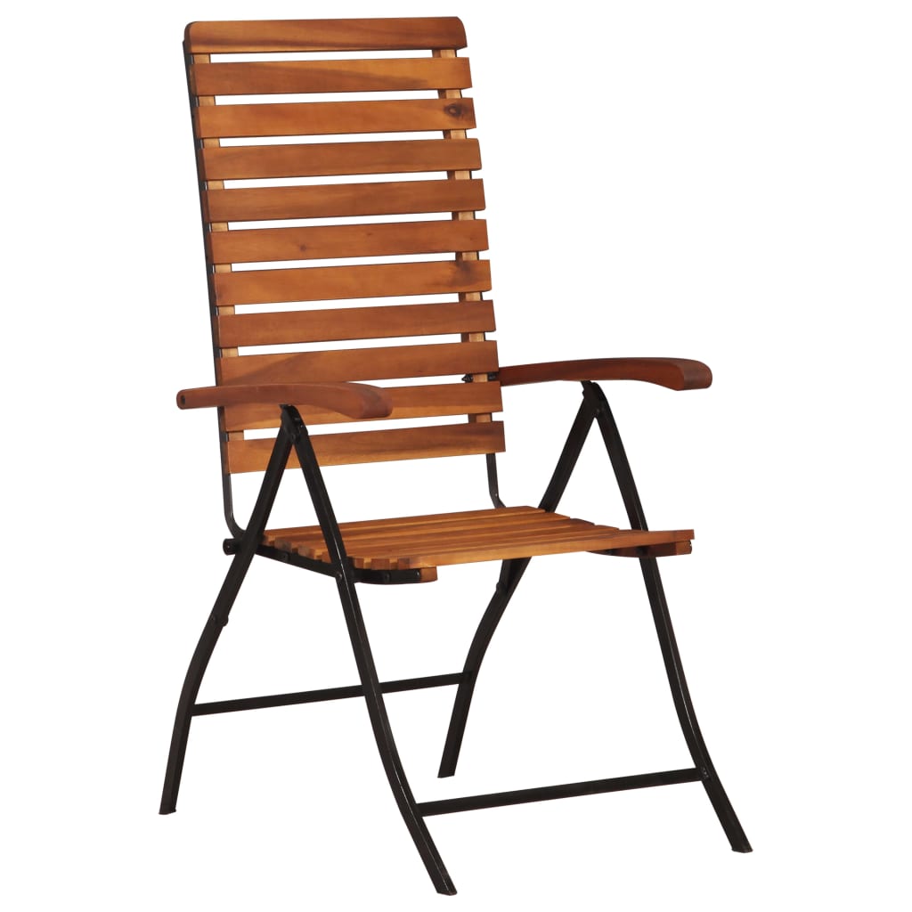 vidaXL 2 pcs Reclining Patio Chairs Solid Wood Acacia-0