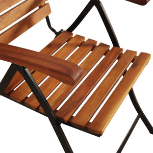 vidaXL 2 pcs Reclining Patio Chairs Solid Wood Acacia-5