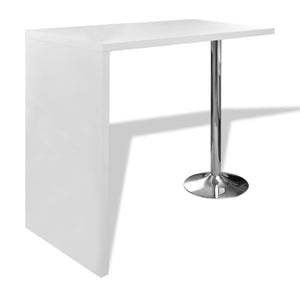 vidaXL Bar Table MDF with 1 Steel Leg High Gloss White-1