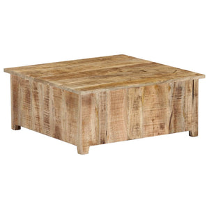 vidaXL Coffee Table 27.6"x27.6"x11.8" Solid Mango Wood-2