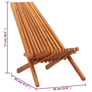 vidaXL 1/2x Solid Acacia Wood Folding Outdoor Lounge Chairs Deck Chair Seat-18
