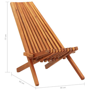 vidaXL 1/2x Solid Acacia Wood Folding Outdoor Lounge Chairs Deck Chair Seat-2