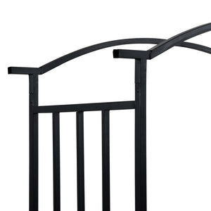 vidaXL Garden Arch with Bench Black 50.4"x19.7"x81.5" Iron-4