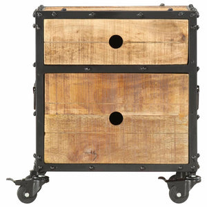 vidaXL Bedside Cabinet 15.7"x11.8"x19.7" Rough Mango Wood-8
