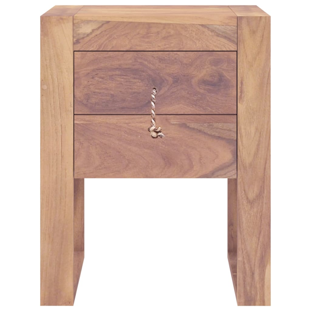 vidaXL Bedside Cabinet 15.7"x11.8"x19.7" Solid Teak Wood-2