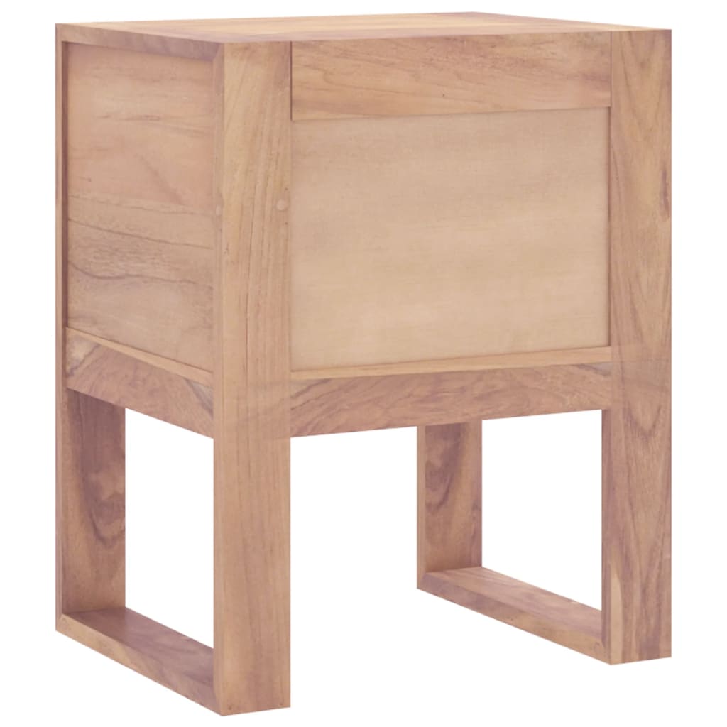 vidaXL Bedside Cabinet 15.7"x11.8"x19.7" Solid Teak Wood-4