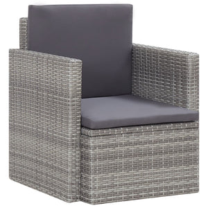 vidaXL Armchair Outdoor Patio Single Sofa Chair with Cushions Poly Rattan-11
