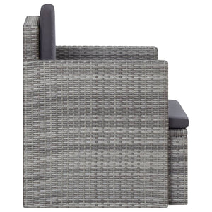 vidaXL Armchair Outdoor Patio Single Sofa Chair with Cushions Poly Rattan-1
