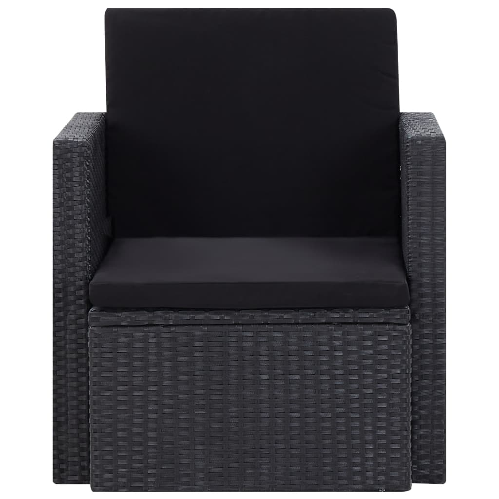 vidaXL Armchair Outdoor Patio Single Sofa Chair with Cushions Poly Rattan-4