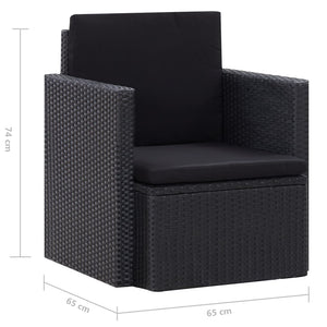 vidaXL Armchair Outdoor Patio Single Sofa Chair with Cushions Poly Rattan-10