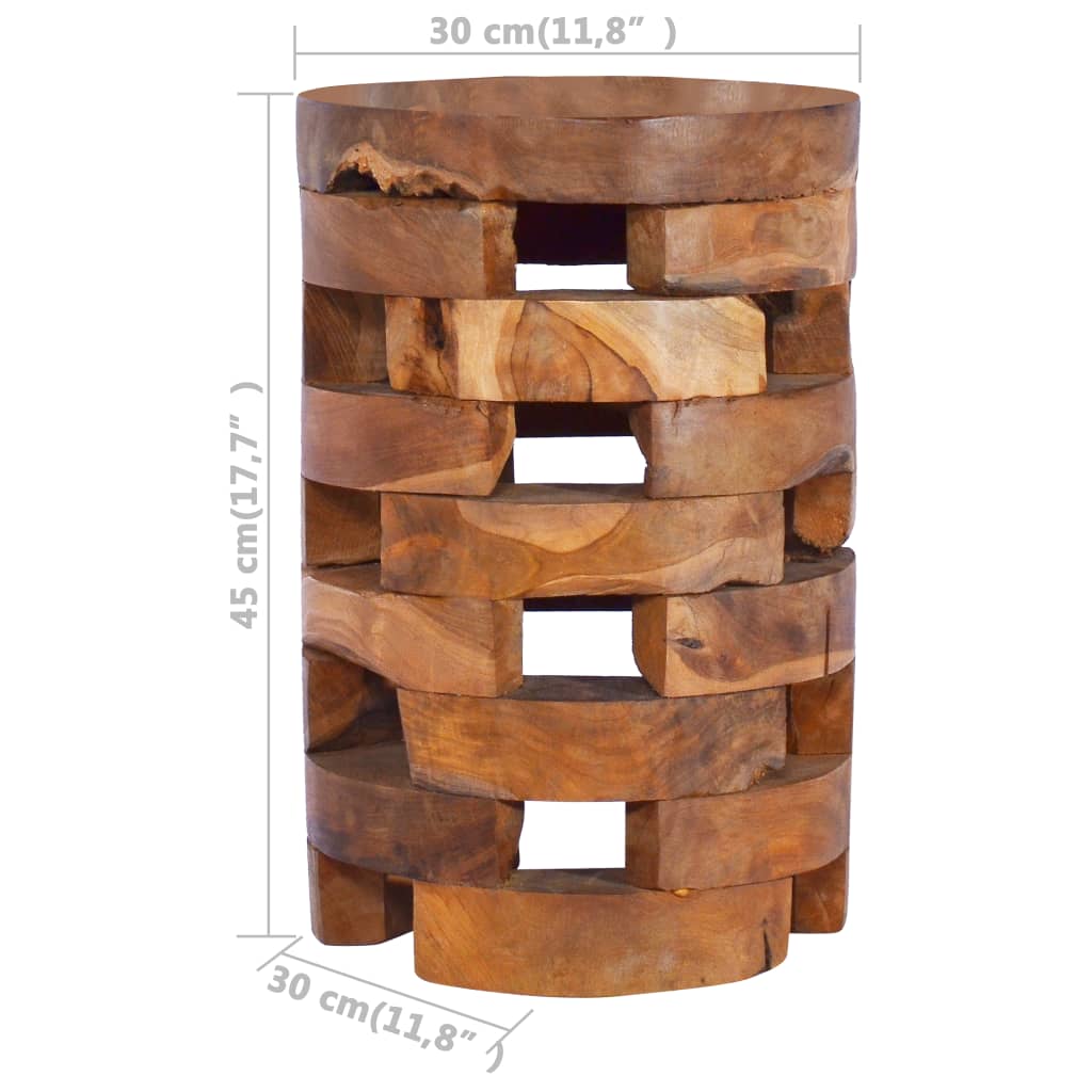 vidaXL Beside Cabinet 11.8"x11.8"x17.7" Solid Teak Wood-4