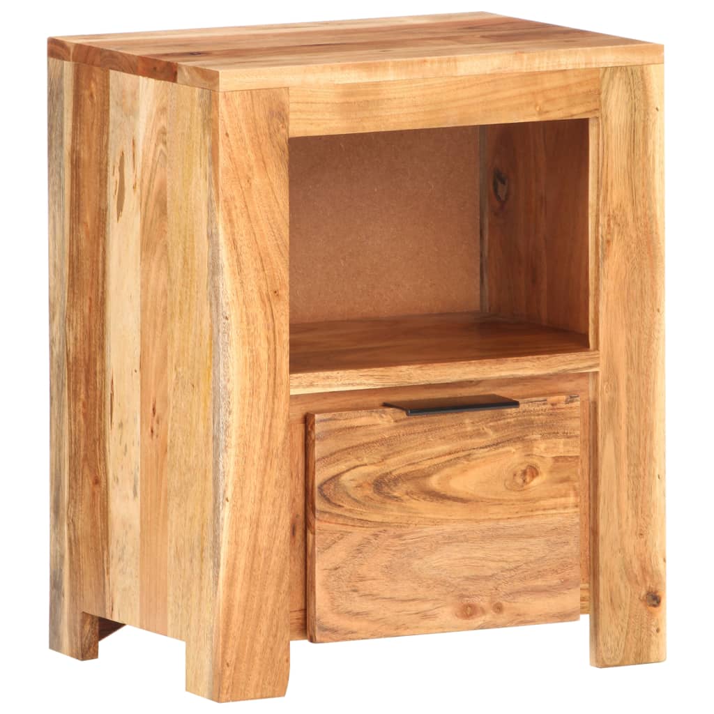 vidaXL Bedside Cabinet 15.7"x11.8"x19.7" Solid Acacia Wood-0