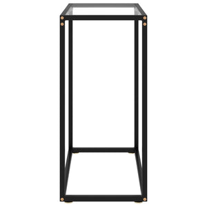 vidaXL Console Table Transparent 23.6"x13.8"x29.5" Tempered Glass-2